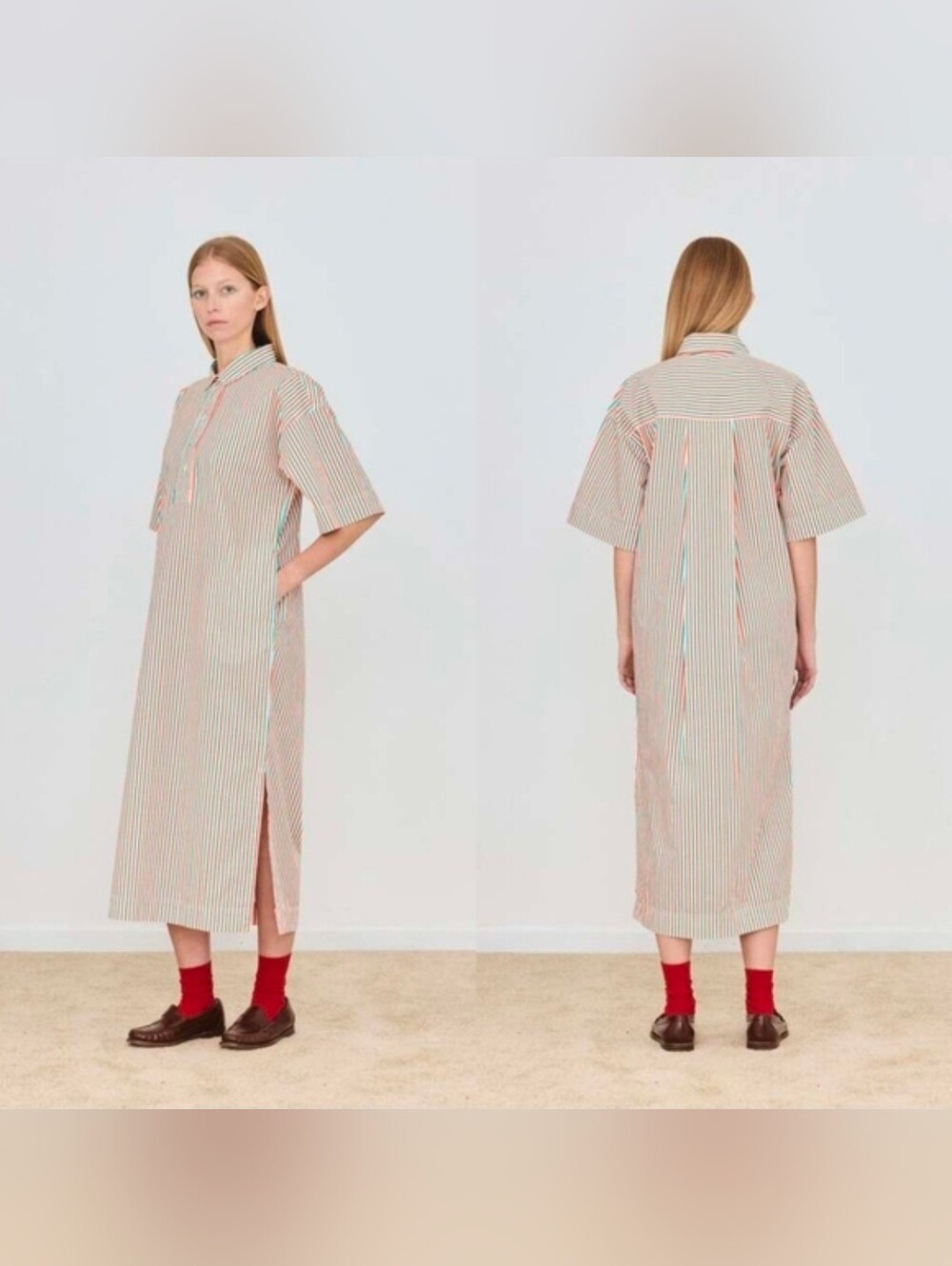 The Tiny Big Sister Striped Shirt Dress